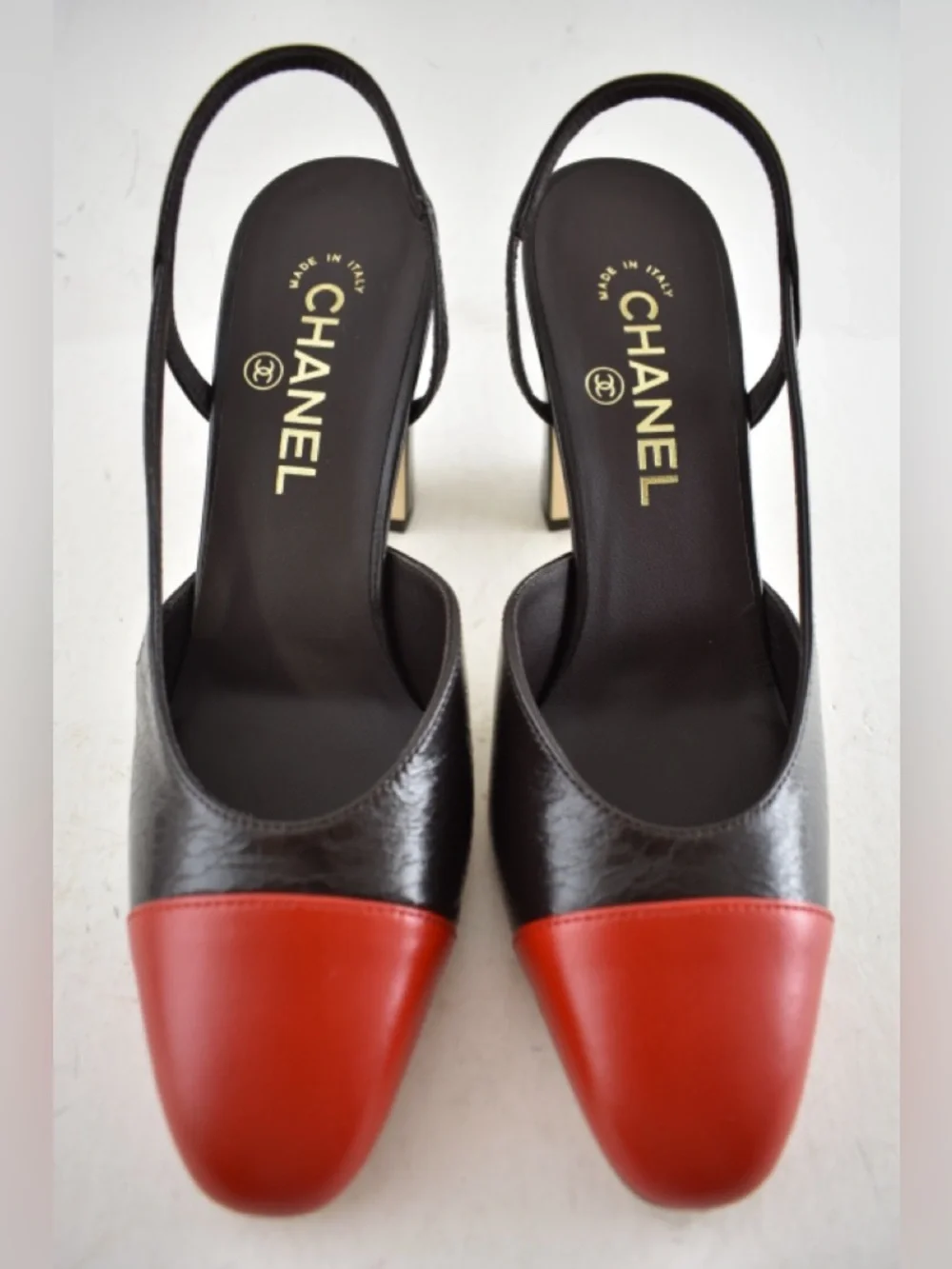 Chanel 26S Blazy Dark Brown Red CC Coco Sling Slingback Block Heel Pump 40c - Picture 7 of 16
